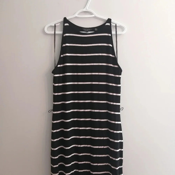 Ted Baker Linn Striped Jersey Sleeveless High Neck Midi Dress Size 5 TB or 12 US - Picture 5 of 16
